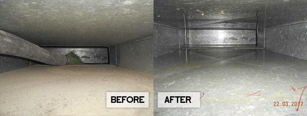 before after picture - Air Duct Pipe